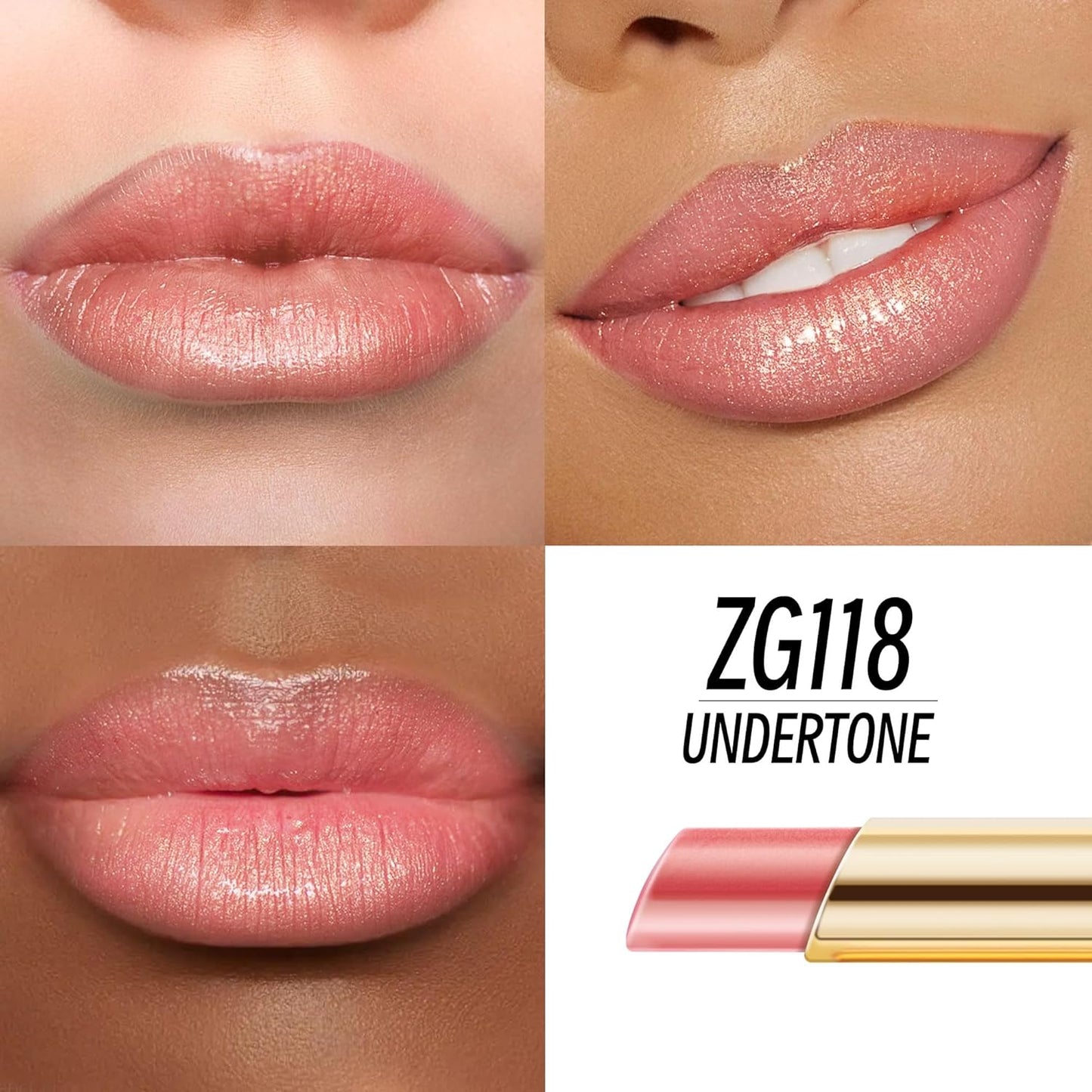 Nude Lipstick Moisturizing for Women Shimmer Tinted Lip Balm Hydrating Nourishing Lip Gloss Vegan& Cruelty Free Lip Makeup, ZG118 Undertone