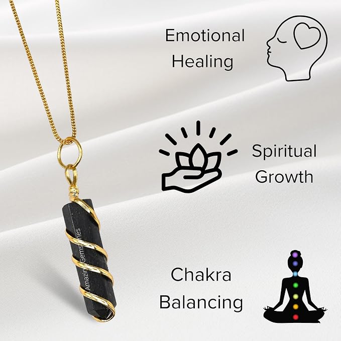 Blue Aventurine Crystal Necklace Pendant For Women, Gold Wire Wrapped Dainty Minimalist Healing Crystal Necklaces For Men Unisex Necklace Jewelry With 20" Inches Adjustable Chain & Leather Cord