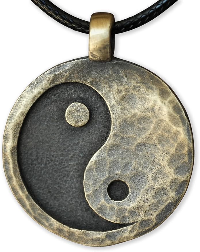 Yin Yang Necklace For Men Ancient Looking High Quality Pendant Jewelry - Yin Yang Gifts - Viking Jewelry for Men