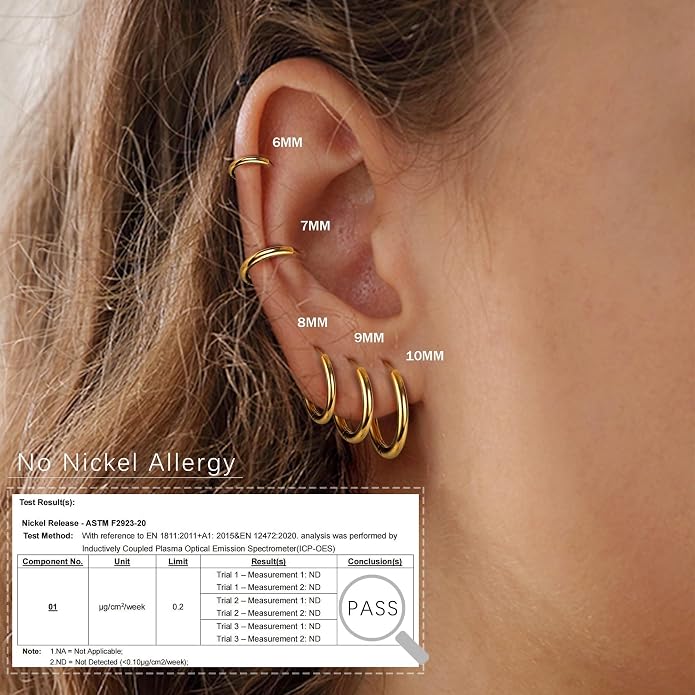 LOLIAS Small Hypoallergenic Flat Back Stud Earrings for Women Men 14K Gold Plated Surgical Stainless Steel Earring Sets Tiny Screw Back Cartilage Earrings for Sensitive Ears