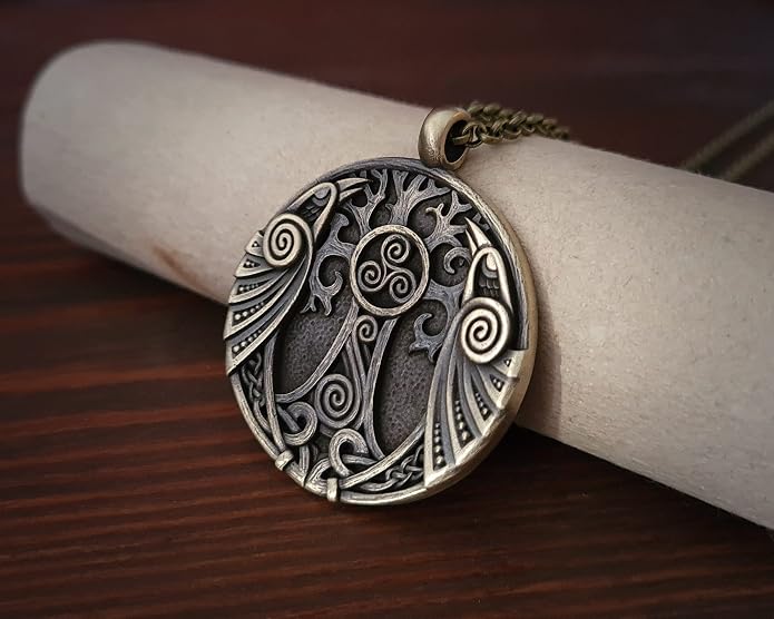 Baldur Jewelry - Handcrafted Yggdrasil Viking Norse World Tree of Life Pendant Necklace Amulet Jewelry | 925 Sterling-Silver Tree of Life Necklace | Viking Gifts |Jewelry for Men Women