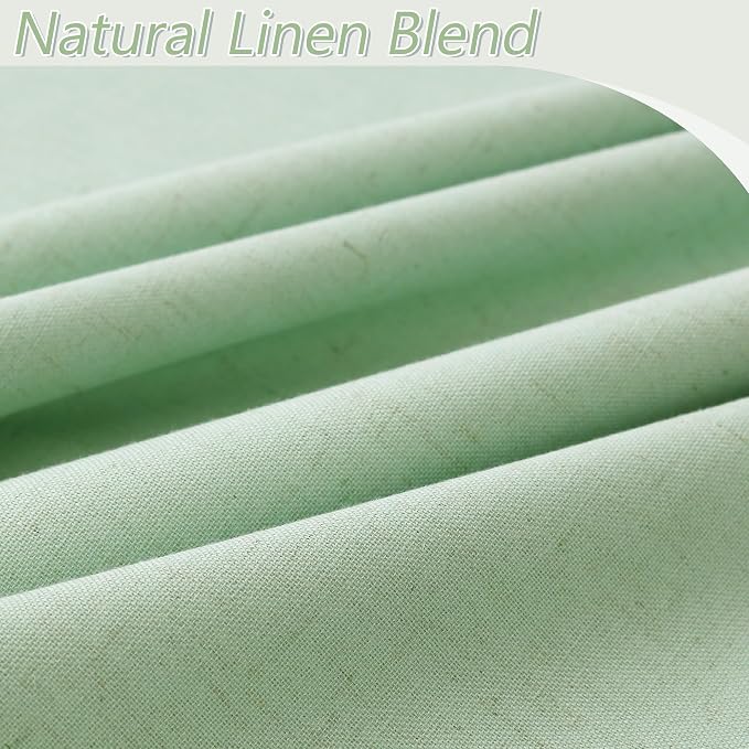 Guken 100% Blackout Curtains 108 Inch Length 2 Panels Set for Living Room Bedroom Back Tab Thermal Insulated Black Out Linen Drapes Room Darkening Window Curtains Aqua Green 52x108