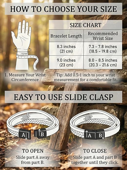 Mens Leather Cross Bracelet Multilayer Braided Wristband Bangle Bracelets with Stainless Steel Buckle Religious Gift for Men Brown/Black/Blue–8.3 inch