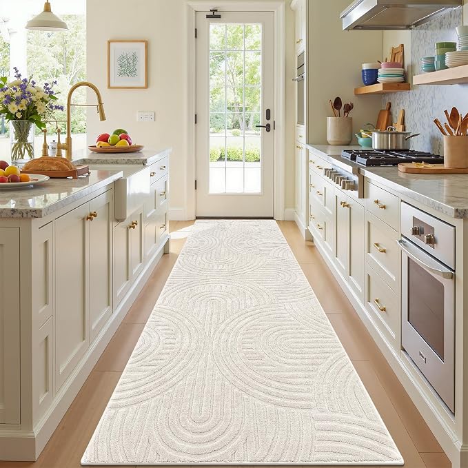 Pauwer Area Rugs for Living Room 3x10, Non Slip Washable Modern Rug, Beige | Soft Fluffy, Boho Neutral, Indoor Floor Carpet, For Bedroom Entryway Dining Room Nursery Farmhouse
