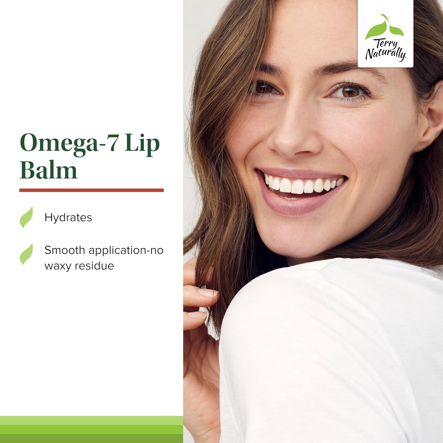 Terry Naturally Omega 7 Lip Balm - Hydrating Lip Care for Dry & Cracked Lips - Moisturizing Lip Balm with Organic Beeswax & Coconut Oil - Sea Buckthorn Seed Oil for Soothing Lip Care - 3 Pack