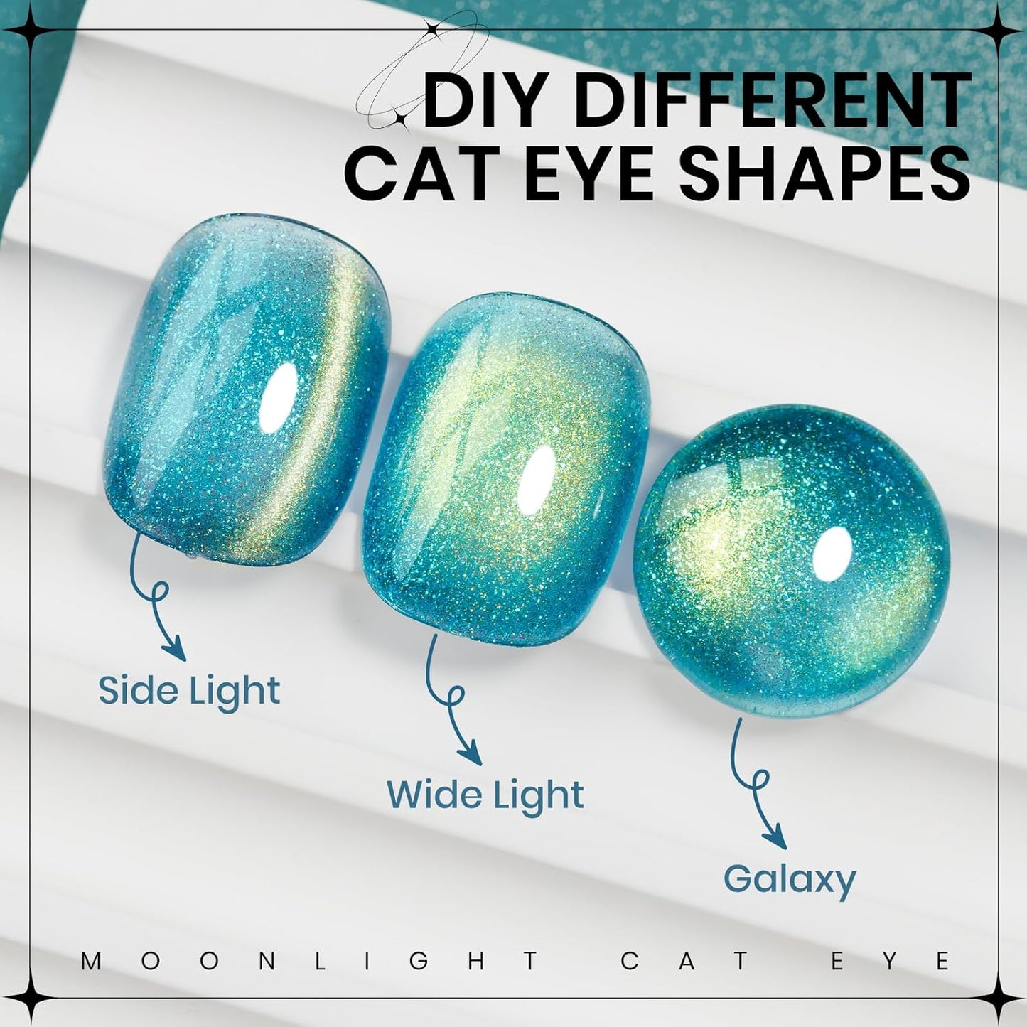 Green Cat Eye Gel Nail Polish 9D Magnetic Holographic CatEye Gel Polish Glitter Shimmer Reflective Effect with Magnet Soak Off Salon DIY at Home
