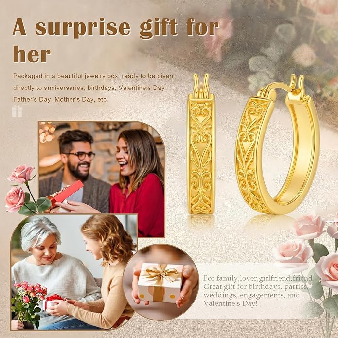 Gold Dainty Hoop Earrings for Women Hypoallergenic Lightweight 14K Gold Huggie Earrings Jewelry Valentines Day Gifts for Wife Girlfriend Her