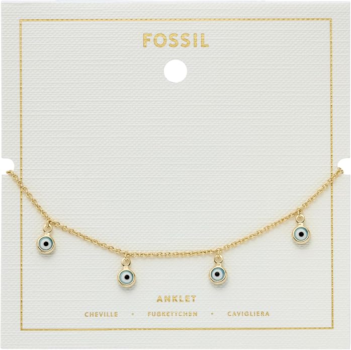 Fossil Women's Heritage D-Link Brass Chain Anklet