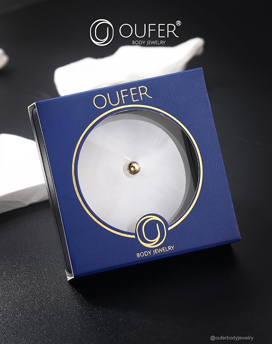 OUFER 14K Solid Gold Clea CZ Replacement Ball Externally Threaded for Belly Button Rings