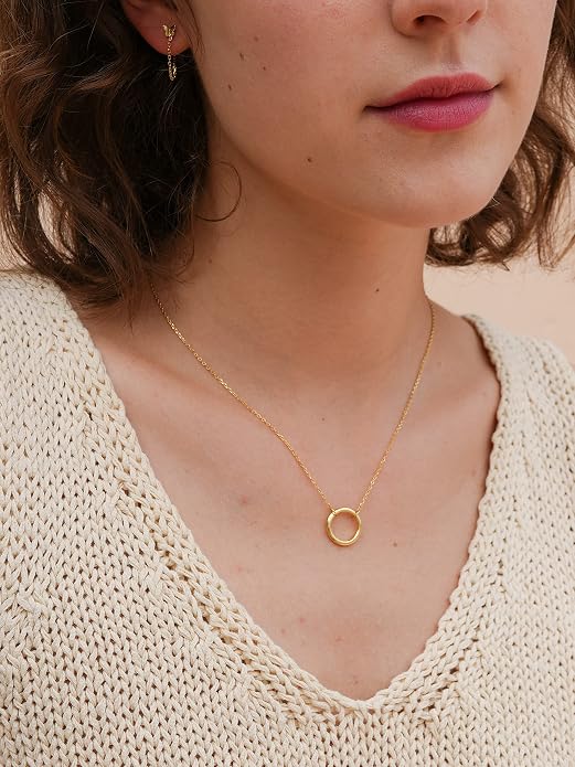S.Leaf 18K Gold Plated Cubic Zirconia Choker Necklace for Women 925 Sterling Silver Layered Coin Moon Star Heart Circle Crystal Lariat Pendant Necklaces Gifts for Women Trendy