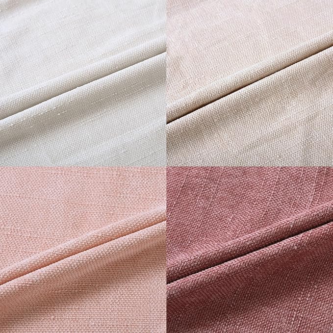 Set of 4 Soft Textured Decorative Throw Pillow Covers 24x24 Inch Cozy Farmhouse Cushion Cover Square Accent Pillow Cases for Bed Couch Sofa Living Room, White Beige Pink