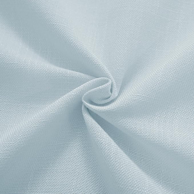 Sky Blue Curtains 108 inch Length for Bedroom Back Tab Light Filtering Semi Sheer Blue Living Room Curtains Linen Cotton Textured Drapery Panel Aesthetic Decor Light Blue 52x108