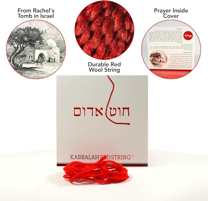 The Original Kabbalah Red String Bracelet from Israel - 60" Wool Cord for Spiritual Protection with Blessing, Prayer & Instructions (For Adults) for up to 7 Evil Eye Protection Bracelets - Single, 2 Pack or 4 Pack