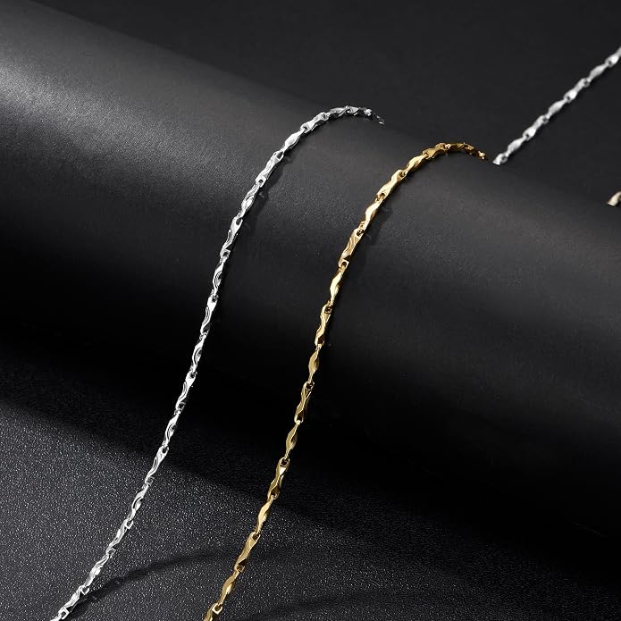 Natural Freshwater Baroque Pearl Necklace 14K Gold Plated Dainty Choker Necklace for Women Girls Snake Chain/Cuban Link/Paperclip/Ball Beaded Chain/Tennis Chain Fashion Jewelry for Gift