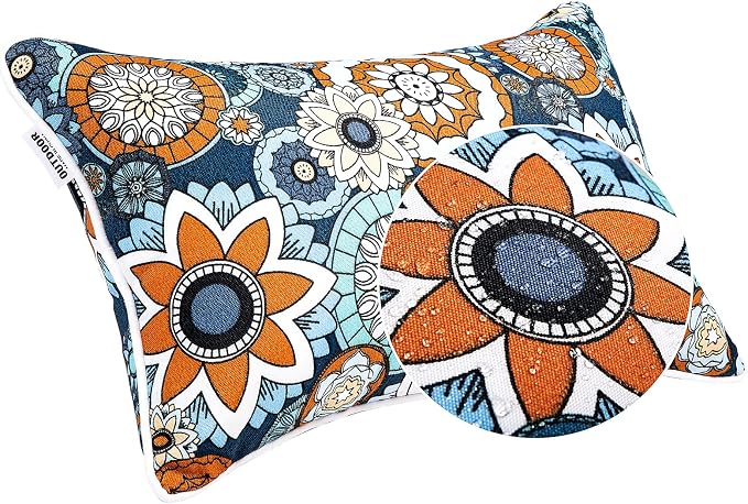 JMGBird 12×20 Patio Pillows Outdoor Waterproof Pillow Cover with Insert | Outdoor Lumbar Pillows Pack of 2 Water-Repellent Throw Pillows with Insert Rectangular Decorative Cushion