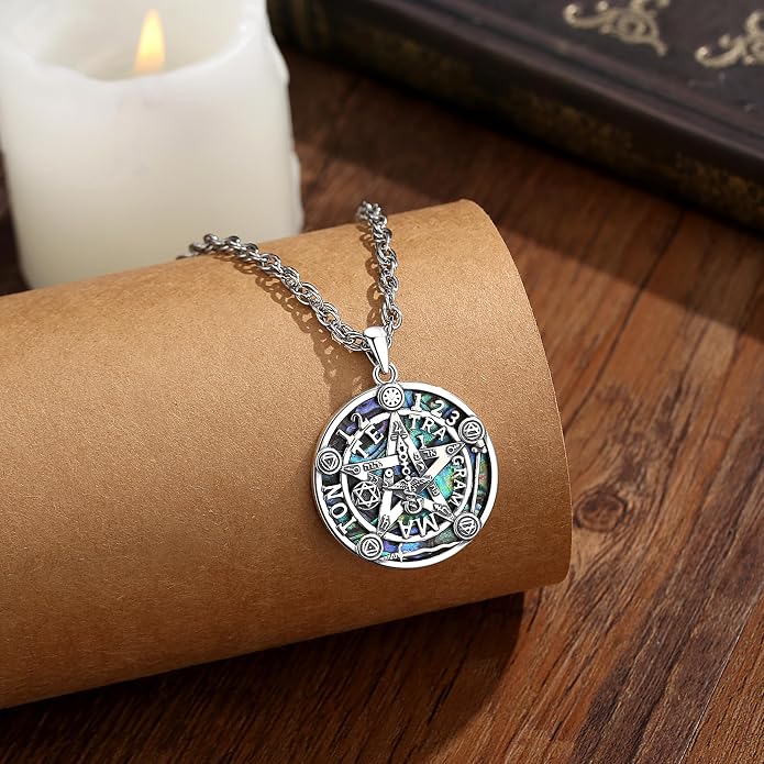 AEONSLOVE Tetragrammaton De Plata 925 Sterling Silver Tetragrammaton Necklace/Metatron Cube Pendant Amuleto De Proteccion Gifts for Women Men