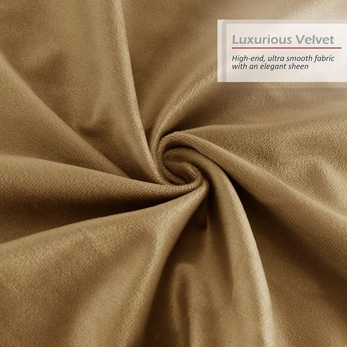 Nestl Throw Pillow Covers, Cozy Velvet Decorative Pillow Covers 12 x 20 Inches, Soft Solid Couch Pillow Covers for Sofa, Bed and Car, Set of 2 - Mocha Light Brown