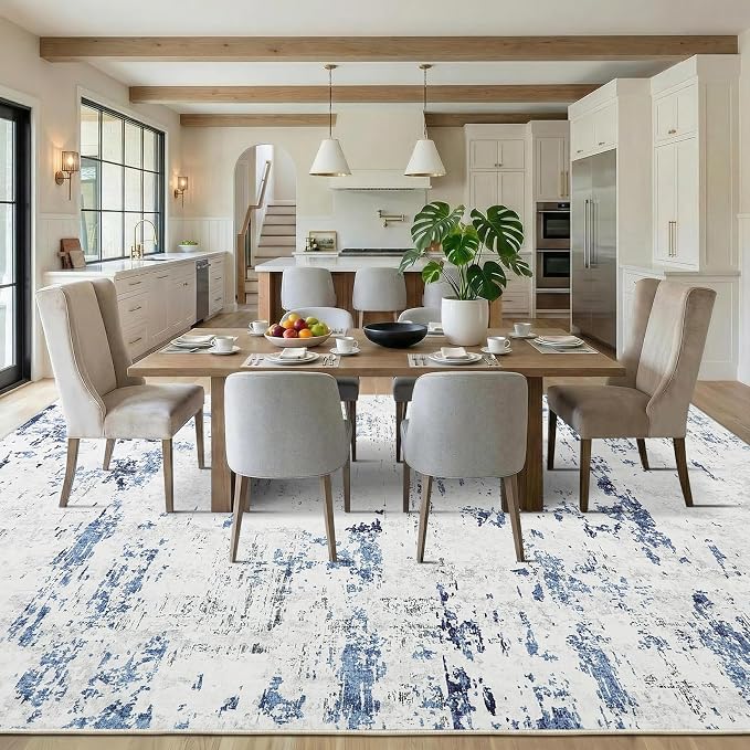 GarveeHome 6x9 Abstract Area Rug Neutral Washable Living Room Bedroom Rug | Soft Low Pile Non Slip Accent Rug for Living Room, Dining Room, Modern Neutral Indoor Carpet