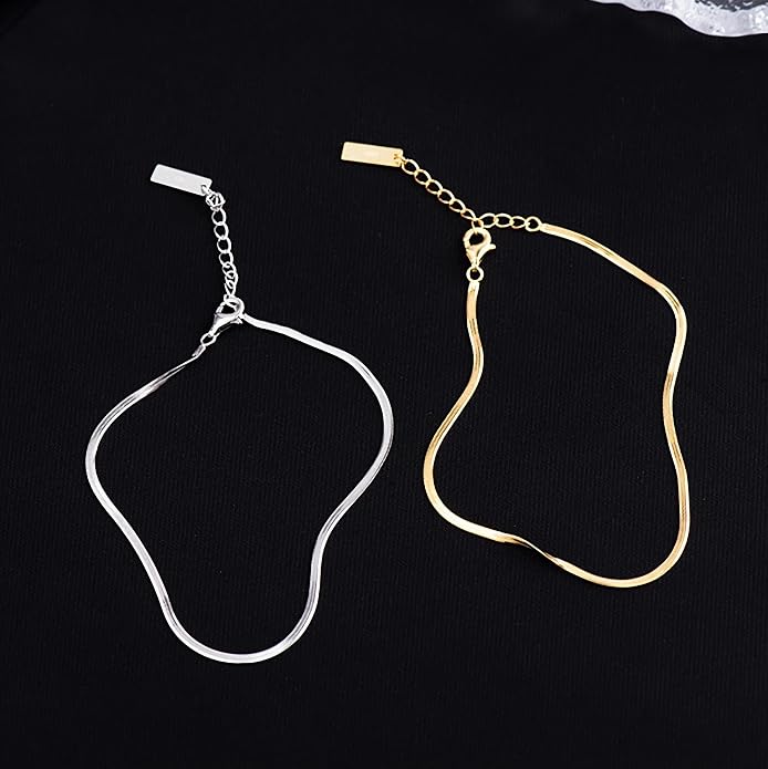 Gold Anklets Bracelets for Women,925 Sterling Silver Waterproof Dainty Heart Anklet Snake Chain Link 14K Gold Plated Non Tarnish Ankle Chain Summer Beach Foot Jewelry Graduation Wedding Gifts