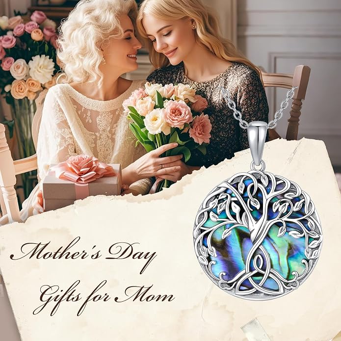 WINNICACA Tree of Life Gifts for Women 925 Sterling Silver Tree of Life Celtic Pendant Necklace Family Irish Jewelry Gifts for Women Wife Girlfriend Anniversary Birthday Gift