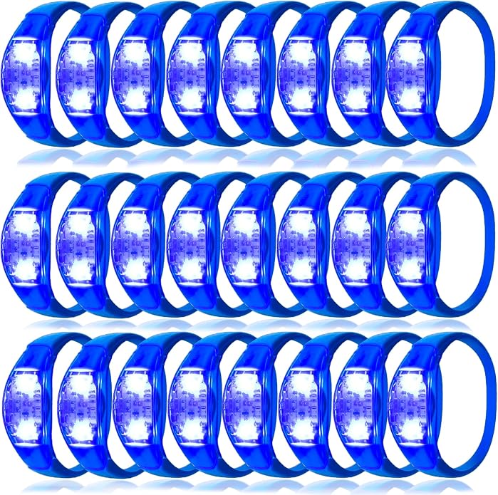 50 PCS Voice Activated Sound Control LED Flashing Bracelet colourful LED Glow Flashing Wristband Toys for Concerts, Sports, Night Events, Game Prizes, Party Favors