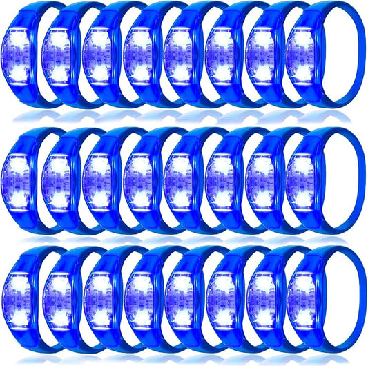 50 PCS Voice Activated Sound Control LED Flashing Bracelet colourful LED Glow Flashing Wristband Toys for Concerts, Sports, Night Events, Game Prizes, Party Favors