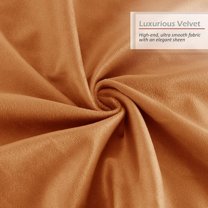 Nestl Throw Pillow Covers, Cozy Velvet Decorative Rust Pillow Covers 20 x 20 Inches, Soft Solid Couch Pillow Covers for Sofa, Bed and Car, Set of 2