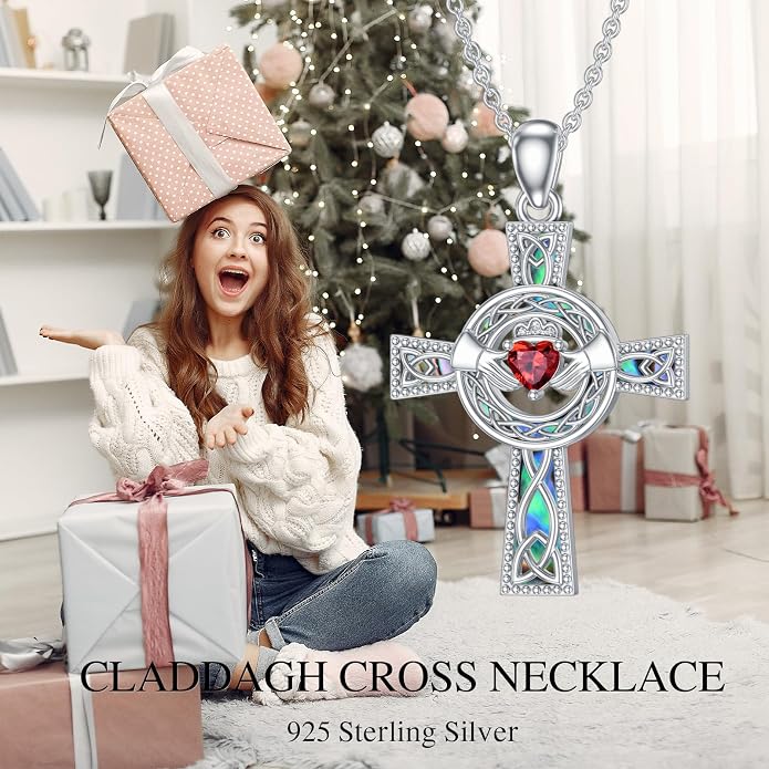 Cross Necklace for Women 925 Sterling Silver Crucifix Pendant Christian Cross Jewelry for Women Men