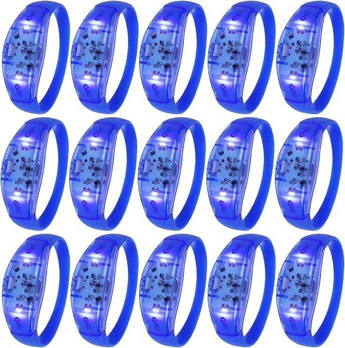 150 Pcs LED Glow Bracelets Sound Activated Light Up Bracelets for Adults Glow in the Dark Party Supplies Birthday Party Favors for Christmas, Halloween, Rave, New Year, Concert