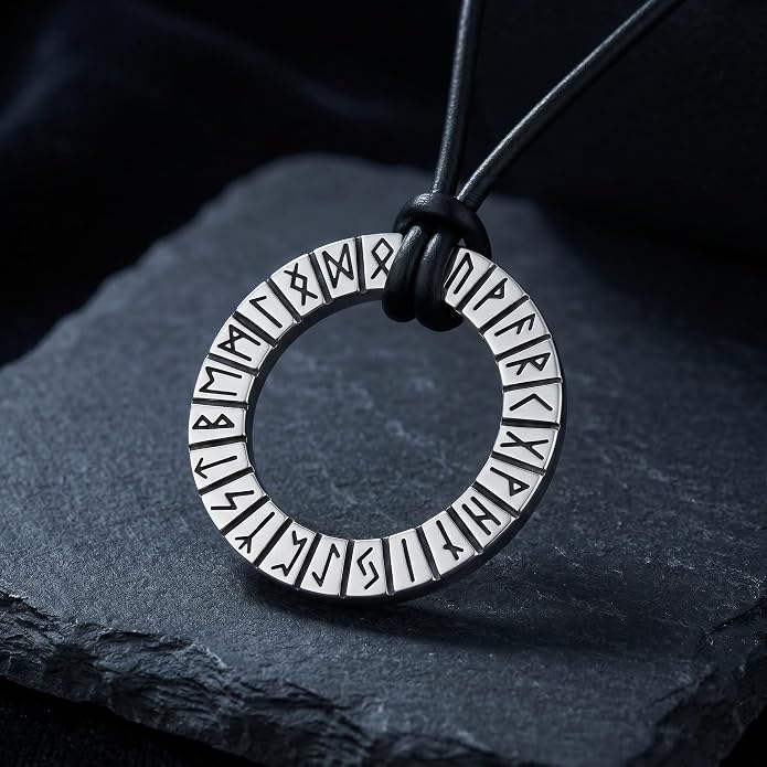 Viking Necklace for Men 925 Sterling Silver Norse Viking Pendant Norse Jewelry for Dad Husband, w/Stainless Steel Chain 22"+2"
