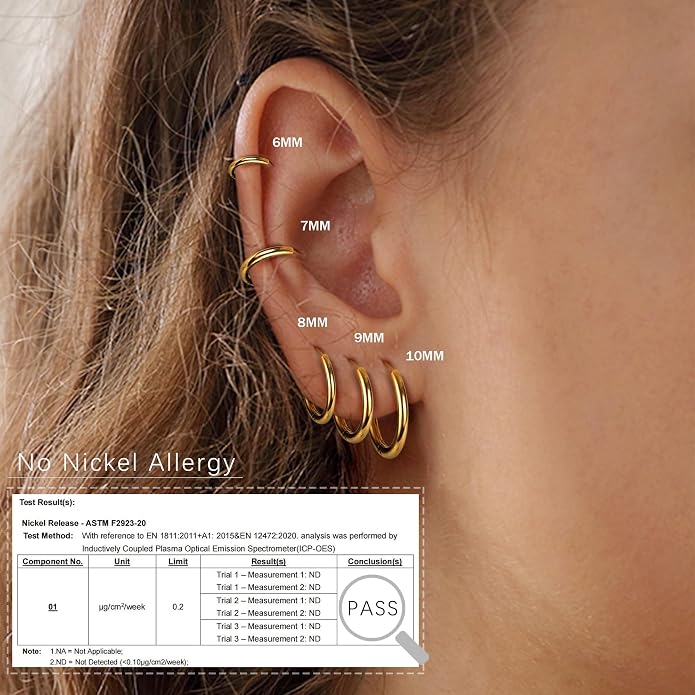 LOLIAS Small Hypoallergenic Flat Back Stud Earrings for Women Men 14K Gold Plated Surgical Stainless Steel Earring Sets Tiny Screw Back Cartilage Earrings for Sensitive Ears