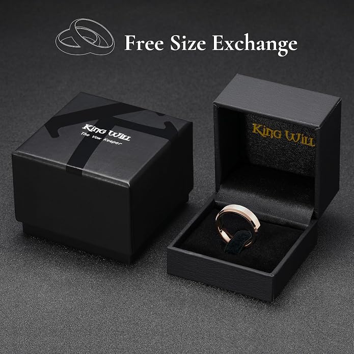 King Will BASIC Men Women 4mm/5mm/6mm/7mm/8mm Titanium Rings Polished Wedding Band Engagement Anniversary Band Comfort Fit