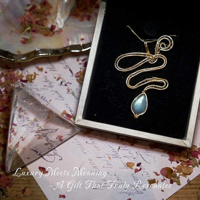 Natural Faceted Labradorite Pendant Necklace – Unique Stone of Magic & Transformation, Iridescent Flash Gemstone Jewelry, Handmade Healing Crystal Gift for Women, Birthday, Anniversary, Spiritual Awakening & Intuition