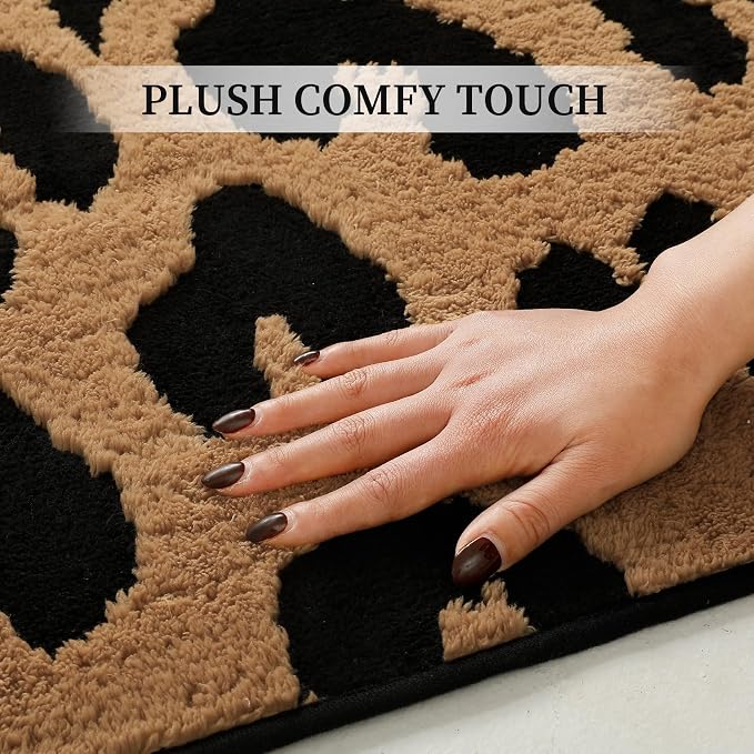 YIHOUSE 8×10 Ft Leopard Area Rugs, Washable High-Low Pile Plush Soft Rug, Non-Slip Non-Shedding Animal Cheetah Carpet for Living Room, Bedroom, Dining Room, Nursery, Home Decor