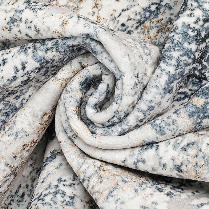 DMOYEST Area Rug Living Room Rugs - 11x14 Large Soft Indoor Neutral Modern Abstract Low Pile Washable Rug Carpet for Bedroom Dining Room Farmhouse Home Office - Beige Blue