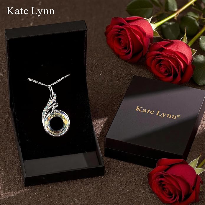 Kate Lynn "Rise From the Ashes Phoenix Necklace Made with Crystals from Austria, 18"+2" Necklace, Packaged with Jewelry Box, Birthday Gift for Women, Symbol of Luck and Renewal