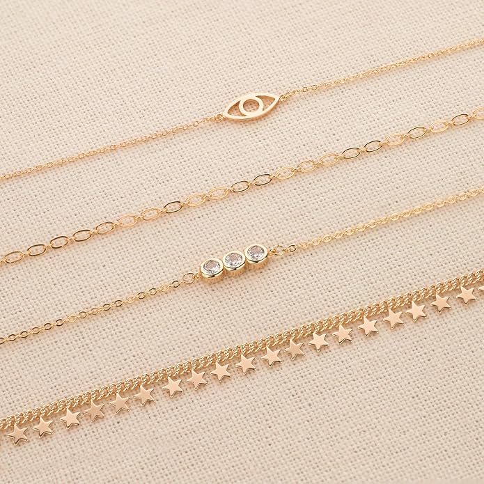 LOYATA Gold Bracelet Gold 14K Gold Filled Dainty Chain Simple Jewelry Gift for Women