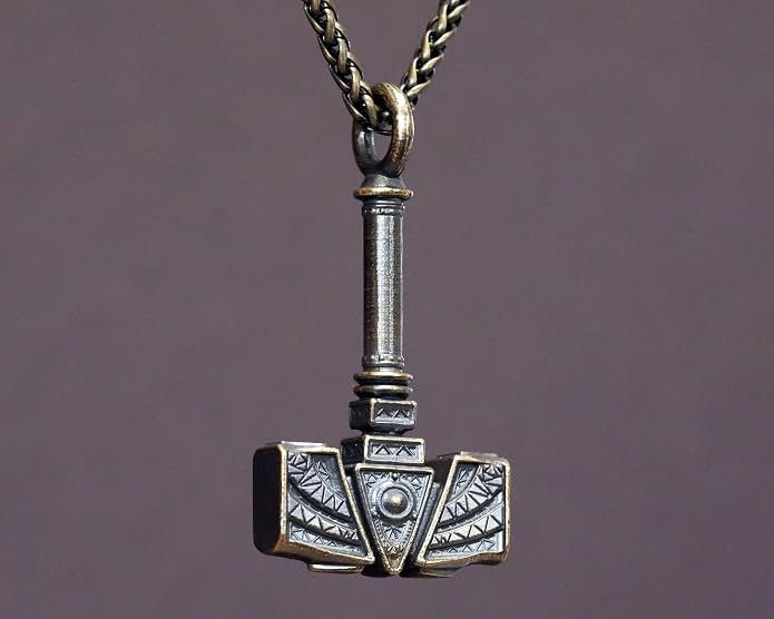 Baldur Jewelry - Thors Hammer Necklace Pendant Mjölnir - Viking Norse Thor Hammer Pendant Viking Jewelry - Thor Necklace - Thor Gifts for Men - Viking Necklace for Men