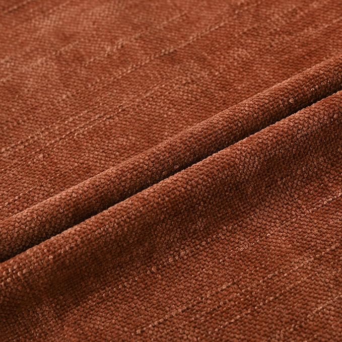 Set of 4 Soft Textured Decorative Throw Pillow Covers 24x24 Inch Cozy Farmhouse Cushion Cover Square Accent Pillow Cases for Bed Couch Sofa Living Room, Rust