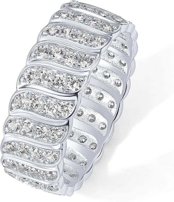PAVOI 14K Gold Plated Chunky Ring | Cubic Zirconia Stackable Rings | Chunky Wide Band for Women