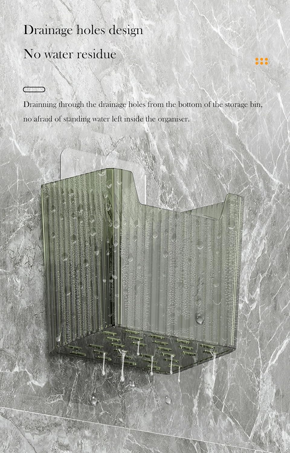 Set Of 2 Storage Organizer Bins Wall Mounted Shower Caddy, Bathroom shelves Stackable Clear Plastic Toothbrush Holder Adhesive Hanging Bin for Bathroom, Kitchen, Cabinet, Shower BPA Free Small (Clear)