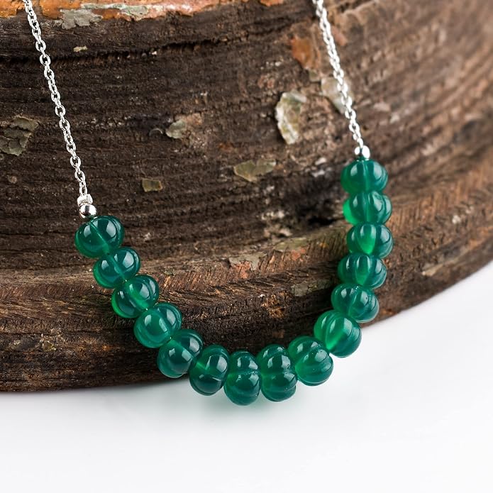 Natural Gemstone Pendant Necklace for Women Handmade Birthstone Healing Crystal Jewelry Chain 20" Stone Birthday Christmas Wedding Gifts for Her