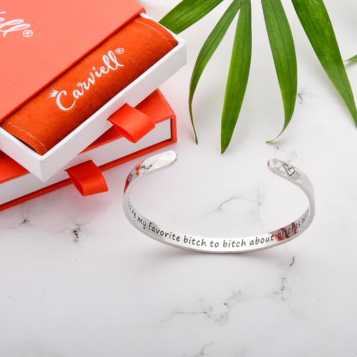 Carviell Bracelet - Gifts for Women – Inspirational, Friendship, Love, Mom, Daughter, Sister, Christian, Graduation, Memorial & Wedding Gifts – 100+ Phrases – Stainless Steel, Gift-Ready