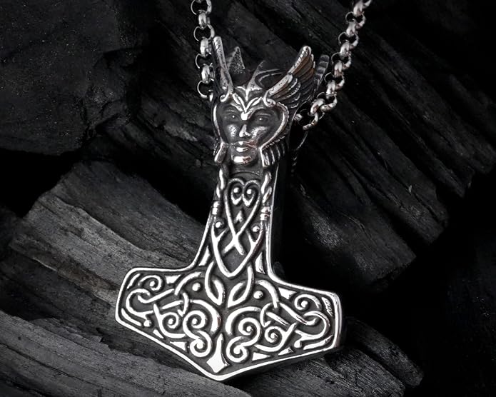 Baldur Jewelry - Thors Hammer Necklace Pendant Mjölnir - Viking Norse Thor Hammer Pendant Viking Jewelry - Thor Necklace - Thor Gifts for Men - Viking Necklace for Men
