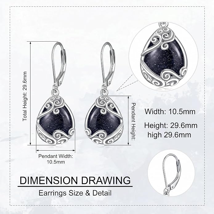 Teardrop Tree of Life/Filigree Earrings for Women Dangle Leverback Earrings Jewelry Gift Anniversary For Her
