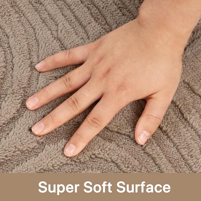 GENIMO Soft Washable Area Rugs 5x7, 3D Modern Arch Pattern Living Room Rug, High-Low Pile Textured Non Slip Carpet, Non-Shedding Stain Resistant Light Brown Rugs for Bedroom, Dining Room, Nursery