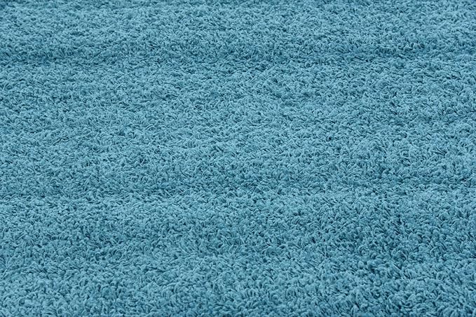 Unique Loom Solid Shag Collection Area Rug (8' Square, Deep Aqua Blue)