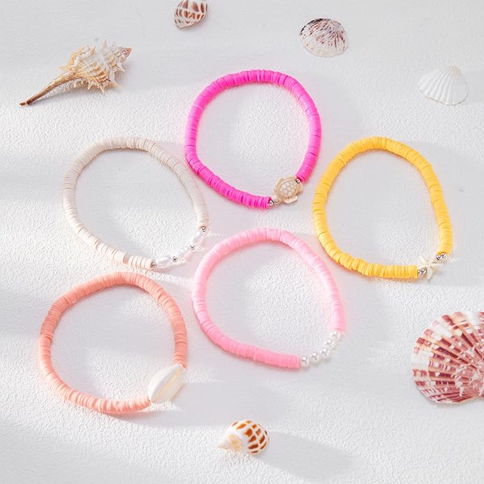 Anklet Bracelets for Women Boho Beaded Layered Ankle Bracelets Stack Summer Beach Waterproof Jewelry