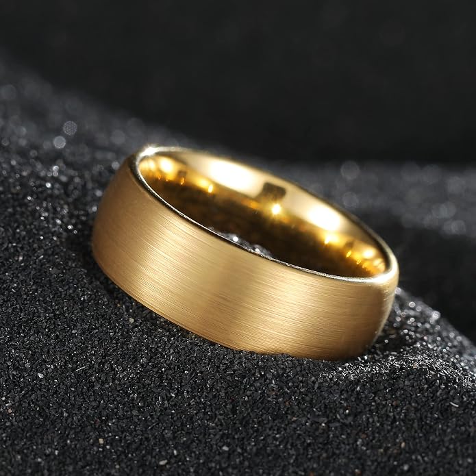 King Will Wedding Band for Men Women, 2/4/6/7/8mm Domed Matte Brushed Tungsten Carbide Rings, Solid/Dual Color Engagement Rings, Comfort Fit