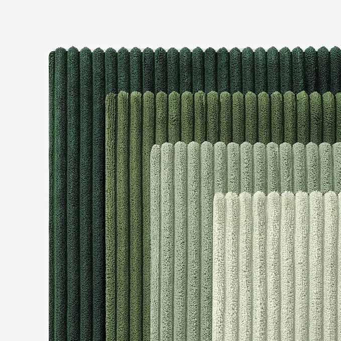 EMEMA Spring Green Decorative Throw Pillow Covers 24x24 Inch Set of 4 Boho Farmhouse Corduroy Striped Square Pillow Case,Western Modern Cushion Covers for Couch Bed Livingroom Home Decor
